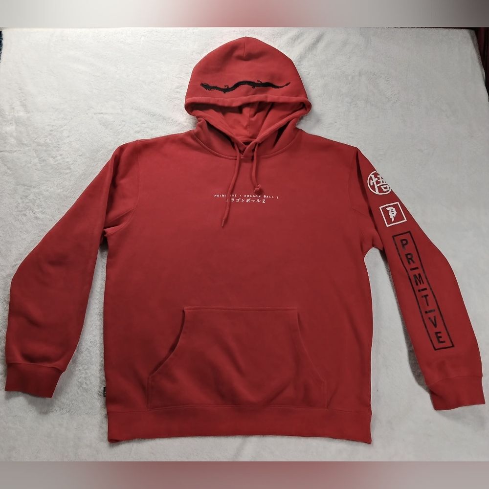 Primitive X DragonBall Z Red Embroided Hoodie Mens Size Medium Sweatshirt